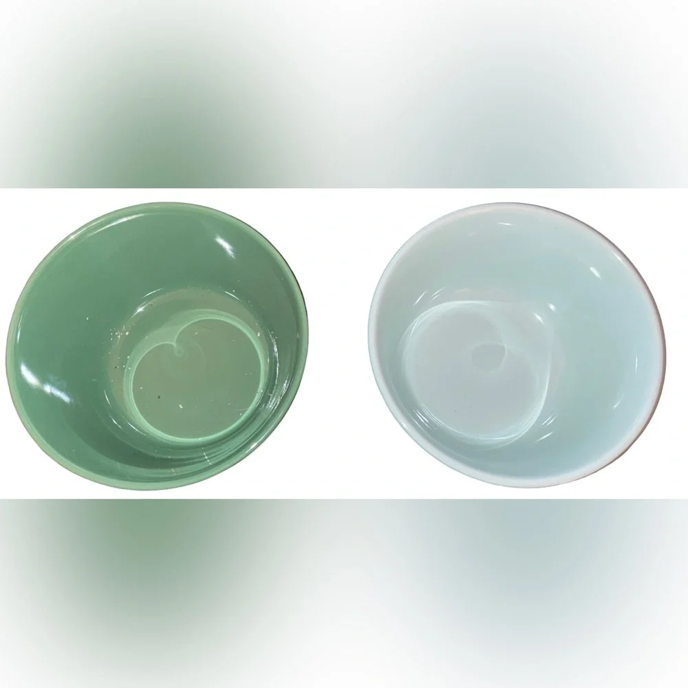 Lot Of 2 Target Stonewear Bowls Green & Light Green Cereal Salad Serving